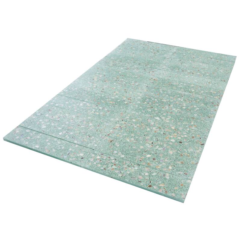 Amalfi 3x12 in. Glossy Shell, Terrazzo Elongated Subway Wall and Floor Tile (5 sq ft/case, 20-Pack)