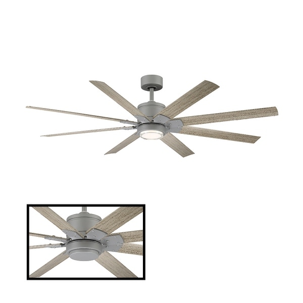 Renegade Indoor and Outdoor 8-Blade Smart Ceiling Fan 52in with 3000K LED Light Kit and Remote Control with Wall Cradle. Opens flyout.
