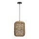 preview thumbnail 4 of 3, Meredith Dark Yellow 1-Light Rattan Cage Basket Pendant Light
