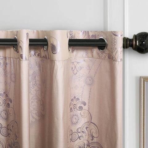 Curtains Damask Jacquard Grommet Semi-Blackout, Tall 60x100, by Dolce-Mela
