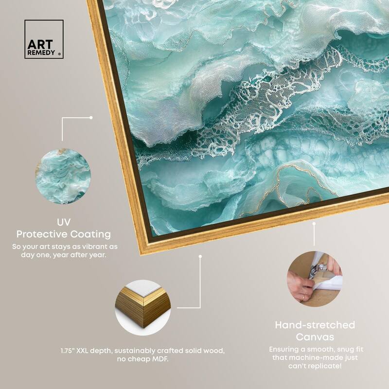 Teal Tiered Turbulence Canvas by Art Remedy