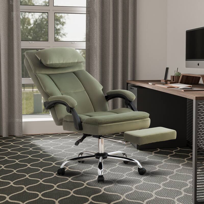 Big and Tall Ergonomic Executive Office Chair - High Back Work Chair with Footrest & Removable Headrest