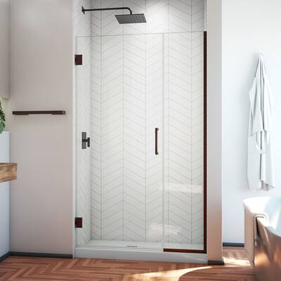 DreamLine Unidoor Plus 44 1/2 - 45 in. W x 72 in. H Frameless Hinged Shower Door - 44.5" - 45" W