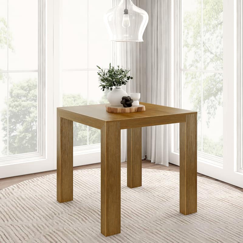 Plank and Beam Modern Solid Wood Square Counter Height Dining Table - 41" - Pecan Wirebrush