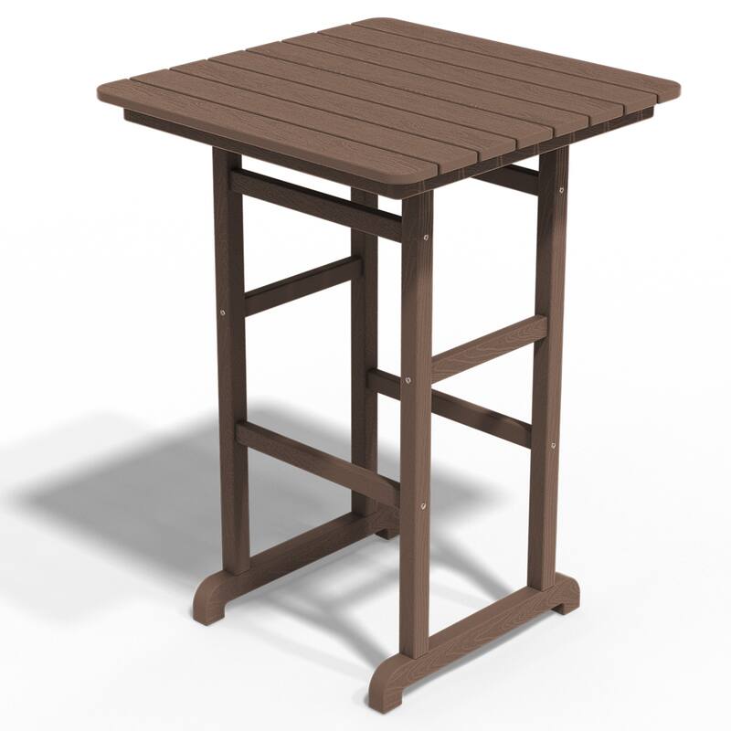 3-Piece HDPE Outdoor Patio Bar Table and Chiar Set, 2 Bar Stools & A Bar Table