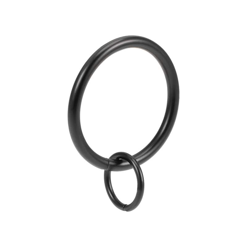 Curtain Ring Metal 32mm Inner Dia Drapery Ring for Curtain Rods 14 Pcs - Black