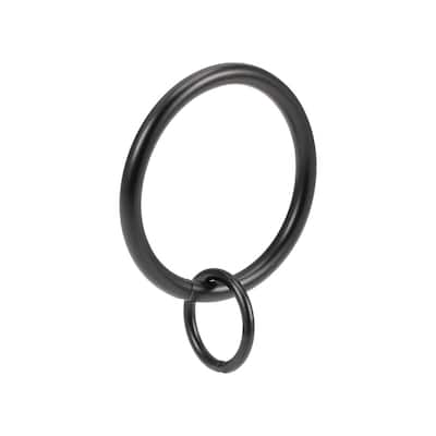Curtain Ring Metal 32mm Inner Dia Drapery Ring for Curtain Rods 14 Pcs - Black