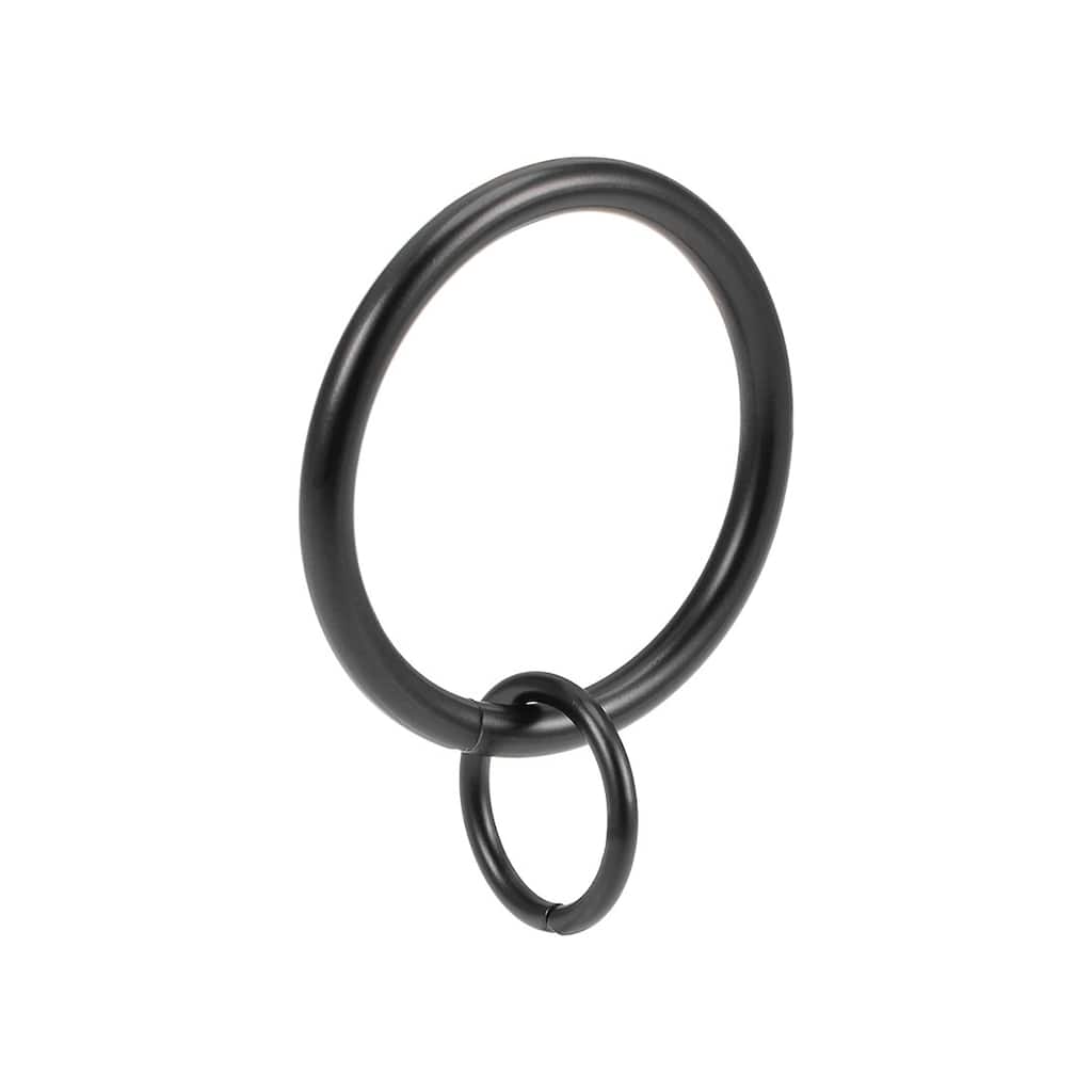 Curtain Ring Metal 32mm Inner Dia Drapery Ring for Curtain Rods 14 Pcs - Black