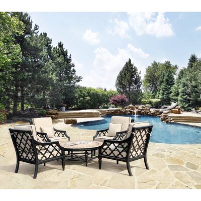 Astoria Patio Blub Chairs with Cocktail Table Deep Seating Conversation Set of 5