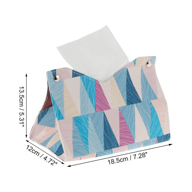 1Pcs Durable Geometric Pattern Tissue Box Cover for Living Room Table Desk - Purple