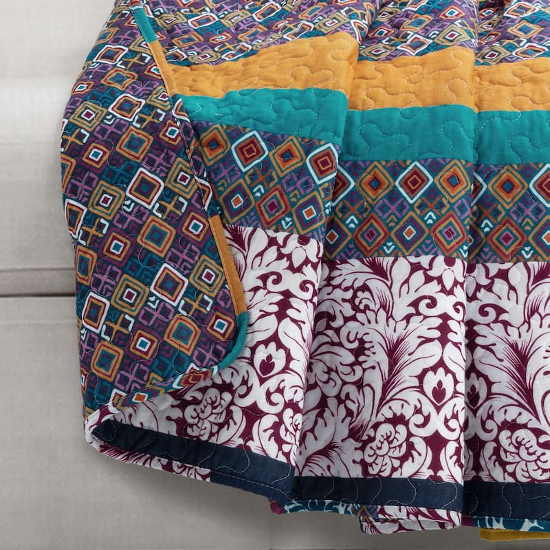 The Curated Nomad La Boheme Striped Quilted Throw