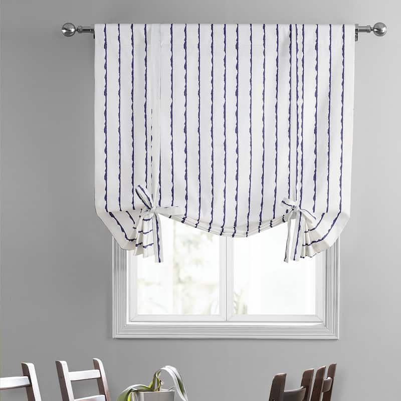 Exclusive Fabrics Sharkskin Printed Cotton Tie-Up Window Shade (1 Panel)