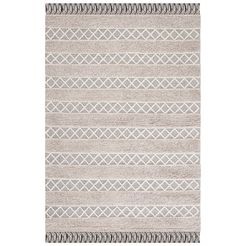 SAFAVIEH Vermont Lilian Wool Fringe Rug - 5' x 8' - Beige/Ivory