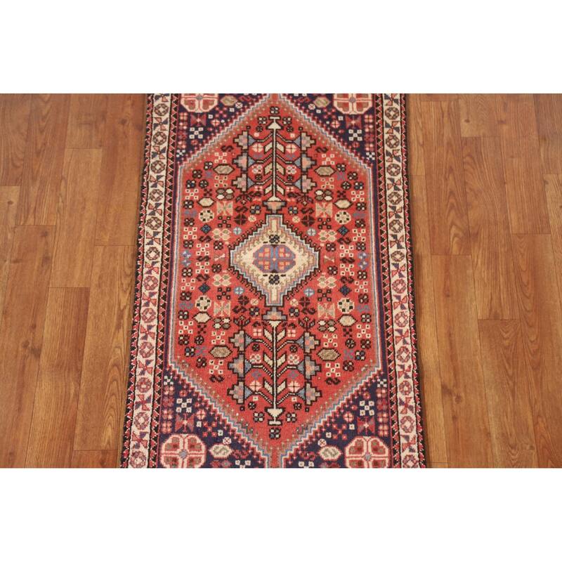 Abadeh Persian Vintage Area Rug Hand-knotted Wool Carpet - 1'10"x 3'5"