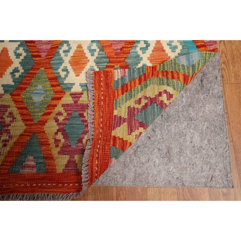 Multicolor Kilim Oriental Large Rug Flatweave Wool Carpet - 10'5" x 16'2"