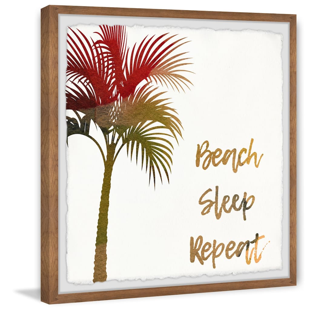 Beach Sleep Repeat II Framed Wall Art, Coastal Serenity - Tranquil Ocean-Inspired Wall Décor
