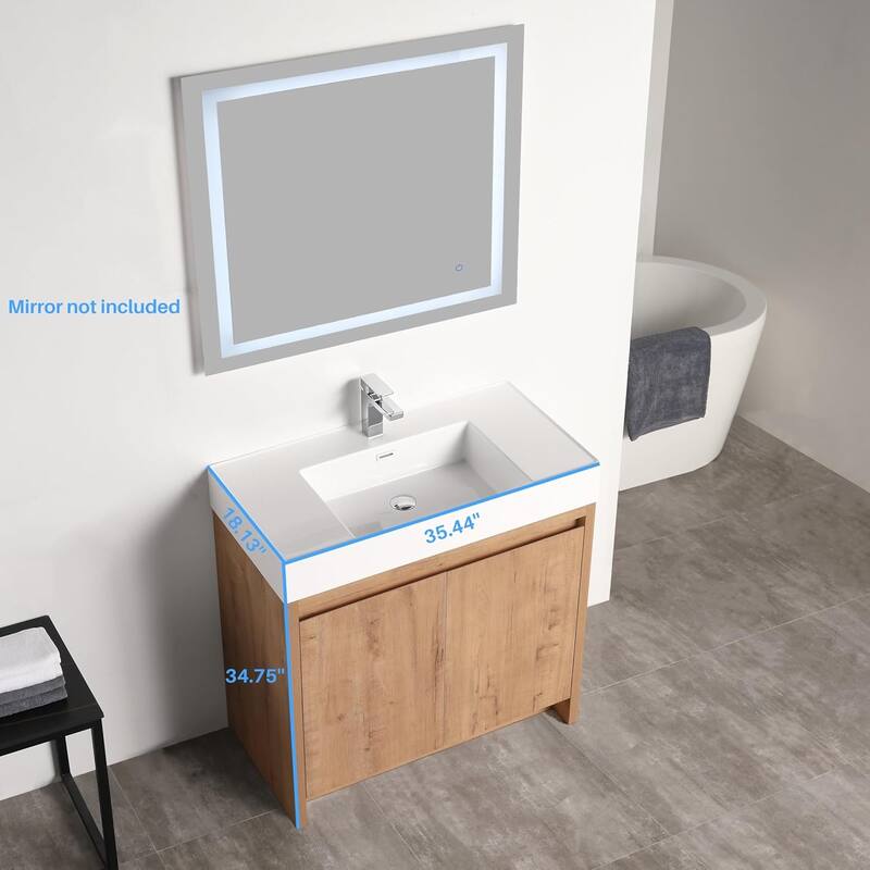 Blossom 48" All Wood Freestanding Bathroom Vanity with Acrylic Sink