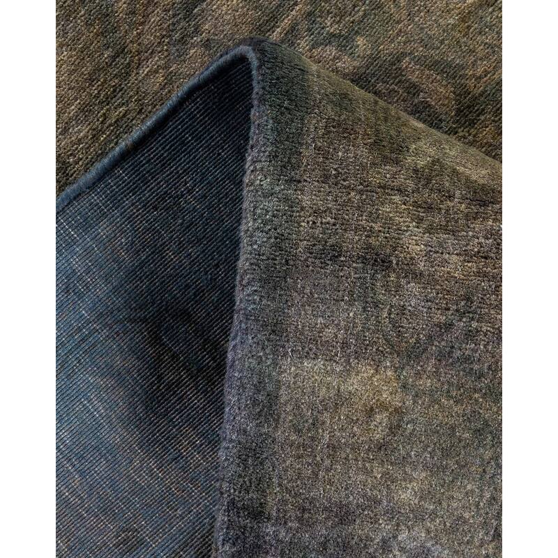 Overton Hand Knotted Wool Vintage Inspired Modern Contemporary Overdyed Gray Runner Rug - 2' 7" x 8' 8"