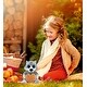preview thumbnail 6 of 4, DolliBu Soft Big Eye Wolf Stuffed Animal with Pumpkin Plush Decor - 6 inches