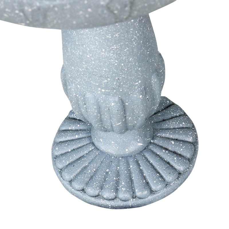 21.2 Inch Tall Handmade Concrete Birdbath Elegant Outdoor Garden Decor