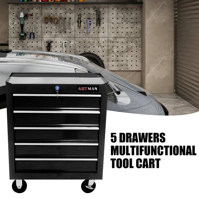 5 DRAWERS MULTIFUNCTIONAL TOOL CART WITH Wheels