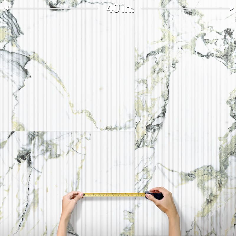 Merola Tile Touche Pleated Deco Jade 23-1/2" x 47-1/8" Porcelain Floor and Wall Tile