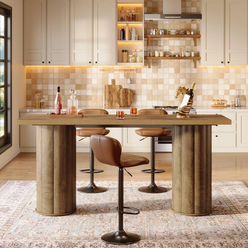 Bar Table, 70.86" Industrial Counter Height Pub Table - N/A