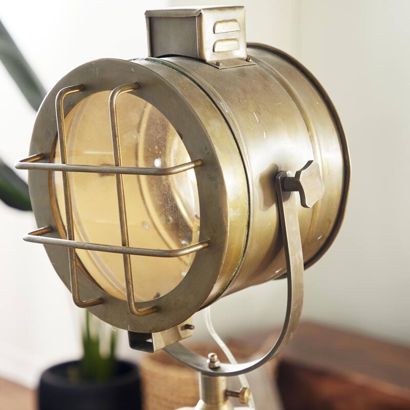 Wood Spotlight Floor Lamp - Brown - Roche River Decor