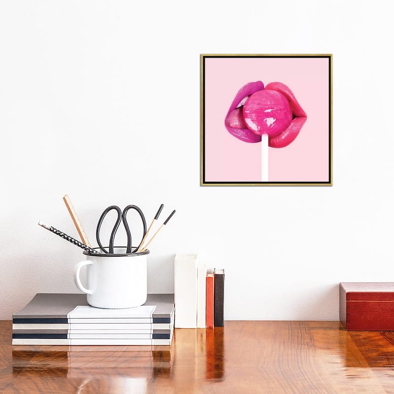 iCanvas "Lollipop Kiss" by Paul Fuentes Framed Canvas Print