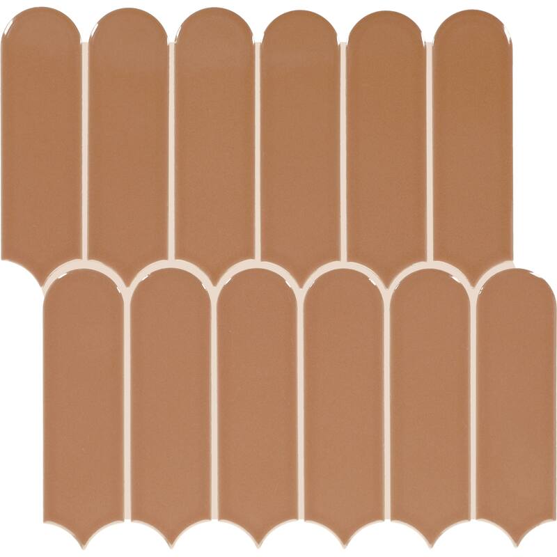 Daltile Artefino Vintage 2 x 6 Fish Scale Mosaic (10 PC Per SQFT) (10.00 SQFT Per Carton) - Morganite