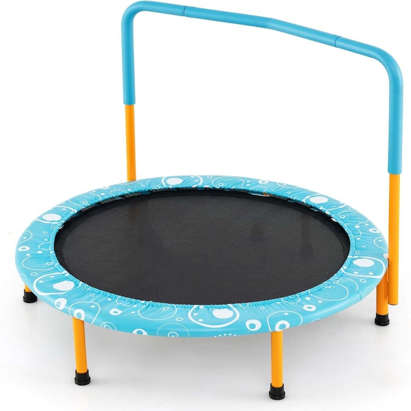 36'' Mini Trampoline Foldable Rebounder Trampoline w/Foamed Handle - Orange