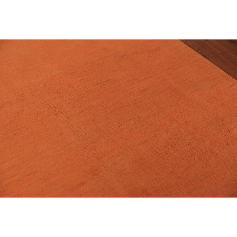 Orange Gabbeh Modern Area Rug Hand-Knotted Wool Carpet - 4'10" x 6'8"
