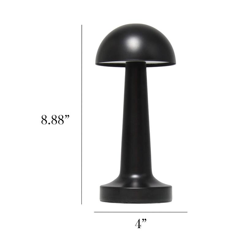 LED Mushroom Mini Touch Sensor Desk Lamp - 8.75" - Black