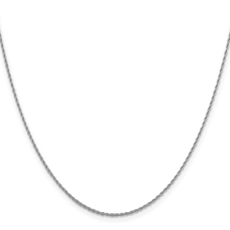 Curata 10k White Gold Solid 16" 1.2mm Rope Chain Necklace