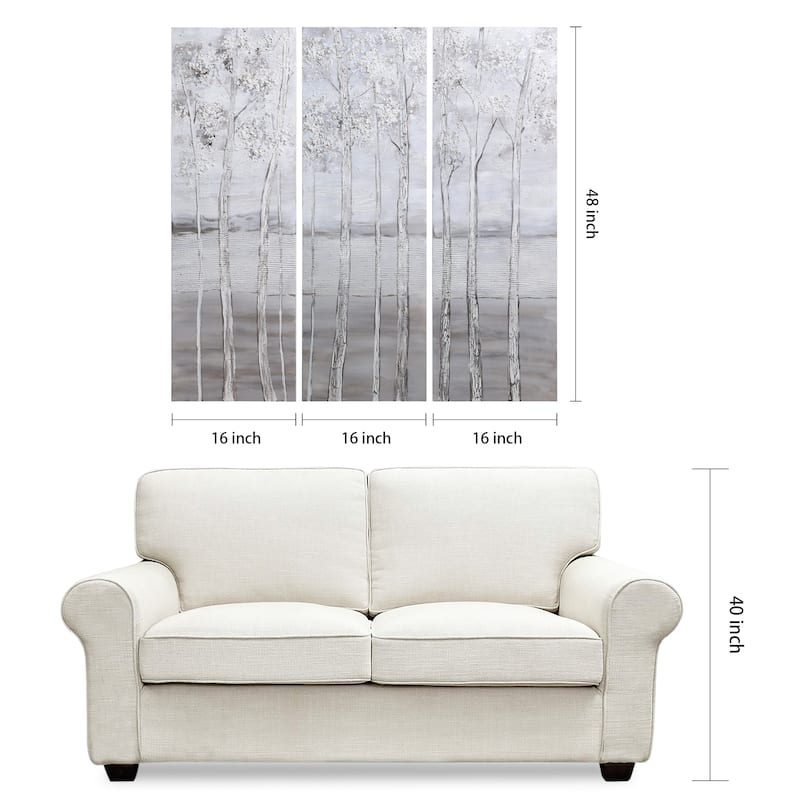 Silver Winter Textured Metallic Hand Painted Wall Art by Martin Edwards