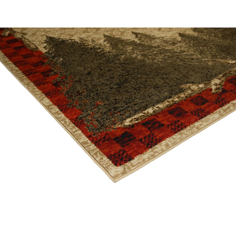 American Destination Forest Woods Lodge Cabin Area Rug