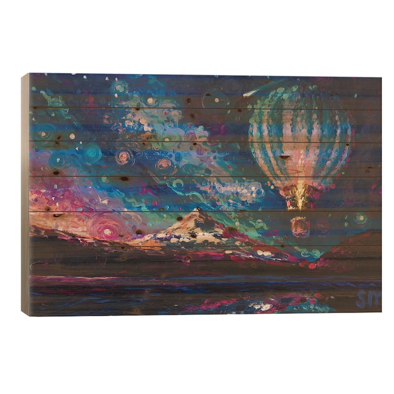 Celestial Voyage Print On Wood by Simone Majetich - Multi-Color - 26x40x1.5