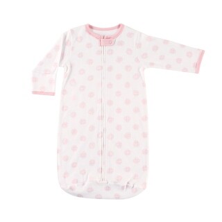 Hudson Baby Infant Girl Cotton Long-Sleeve Wearable Sleeping Bag, Sack, Blanket, Pink Scroll 1-Pack, 0-3 Months