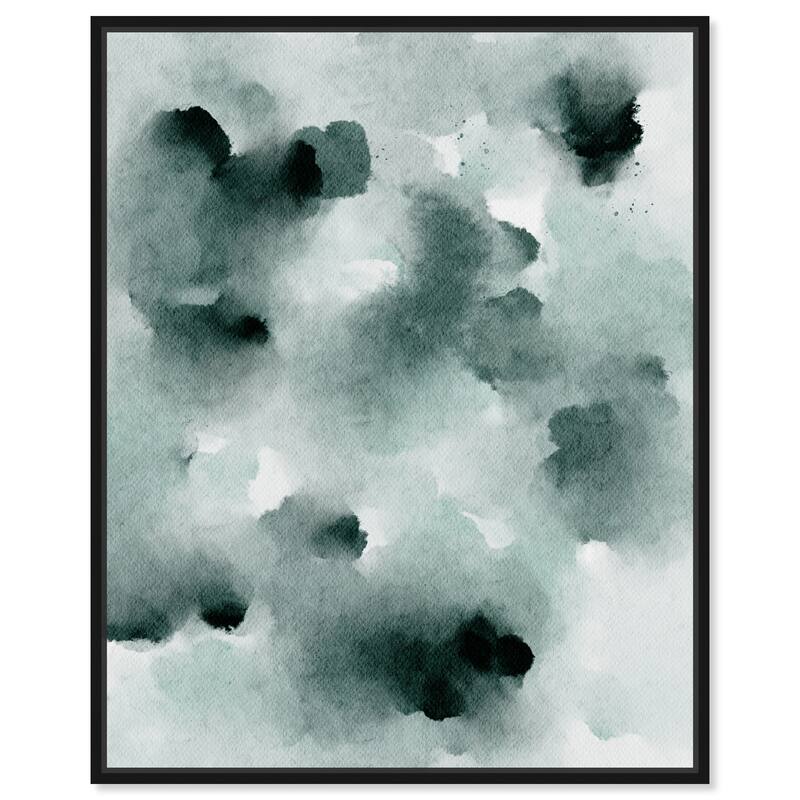 Art Remedy Diluted Smoke In The Snow Framed Watercolor Boho Abstracts - 17 x 21 - Black