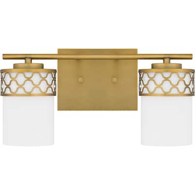 Tenley 2-Light Aged Brass Bath Light