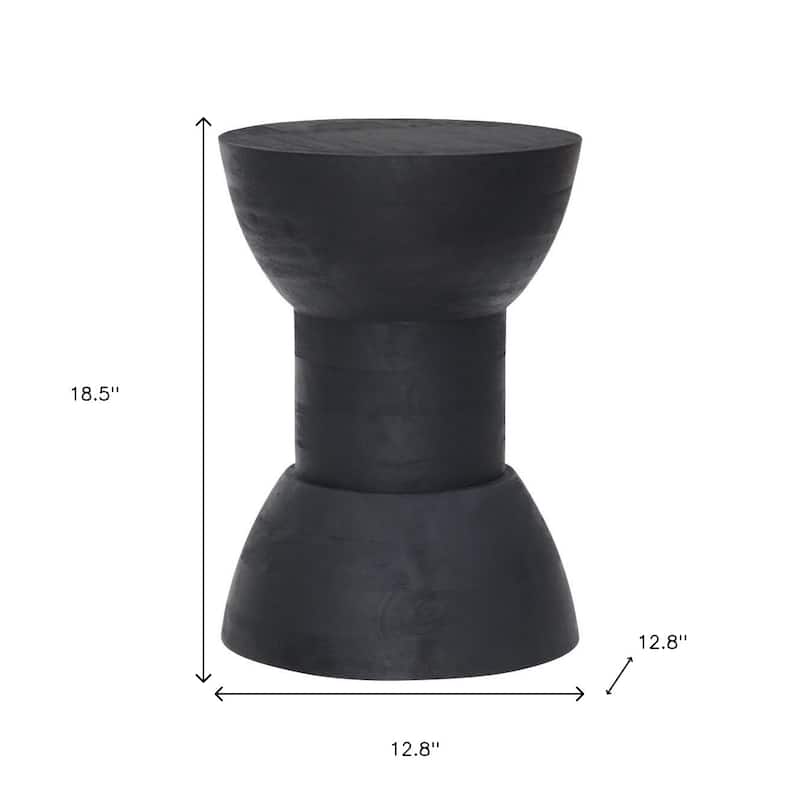 HomeRoots 19" Black Solid Wood Backless Bar Chair
