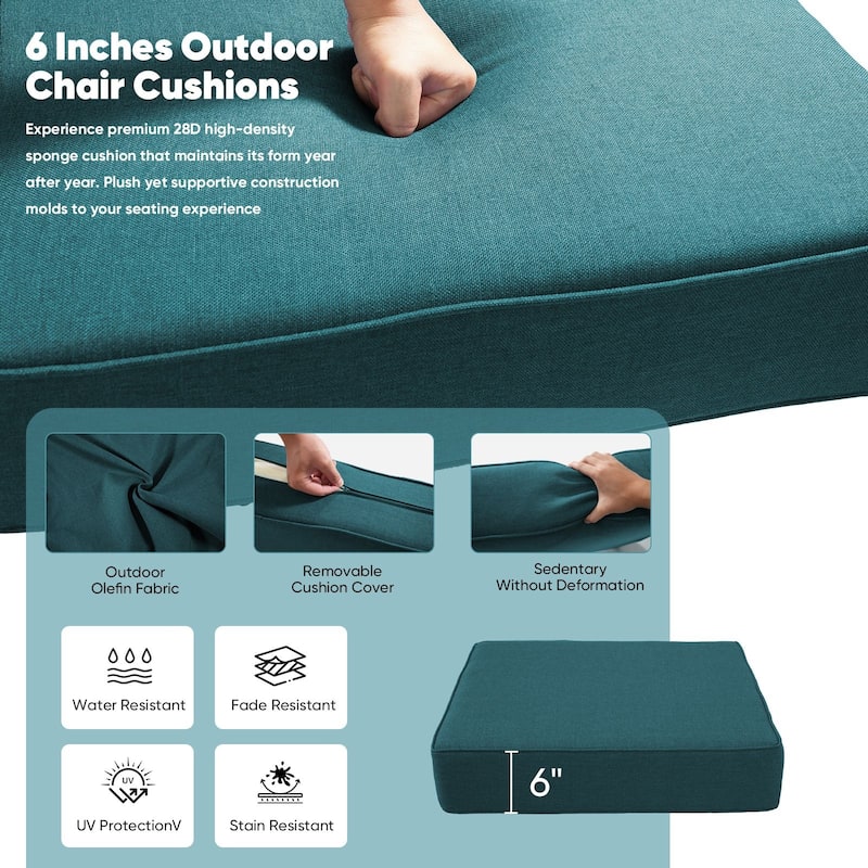 Pocassy 22"x24"x6" Inch Thick Cushions Indoor Outdoor Pillows Cushion