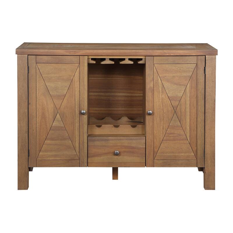 Wheeler Rustic Brown and Oak Server with 2-Door