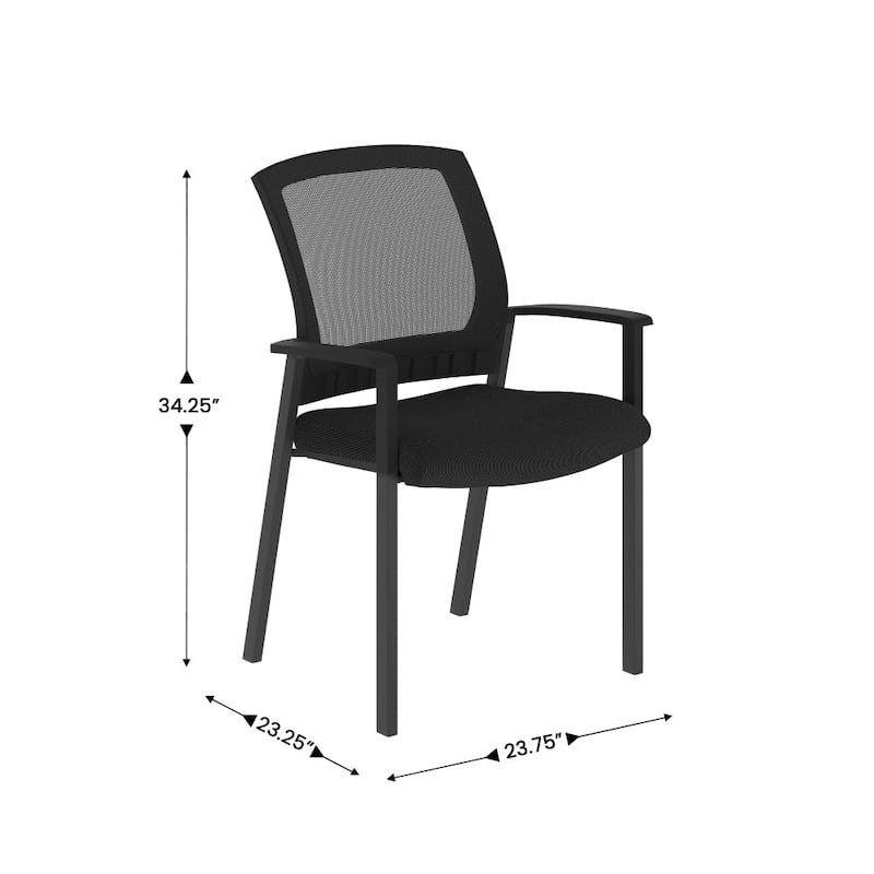 Commercial Stackable Side Chair with Steel Frame and Armrests - 23.25"D x 23.75"W x 34.25"H