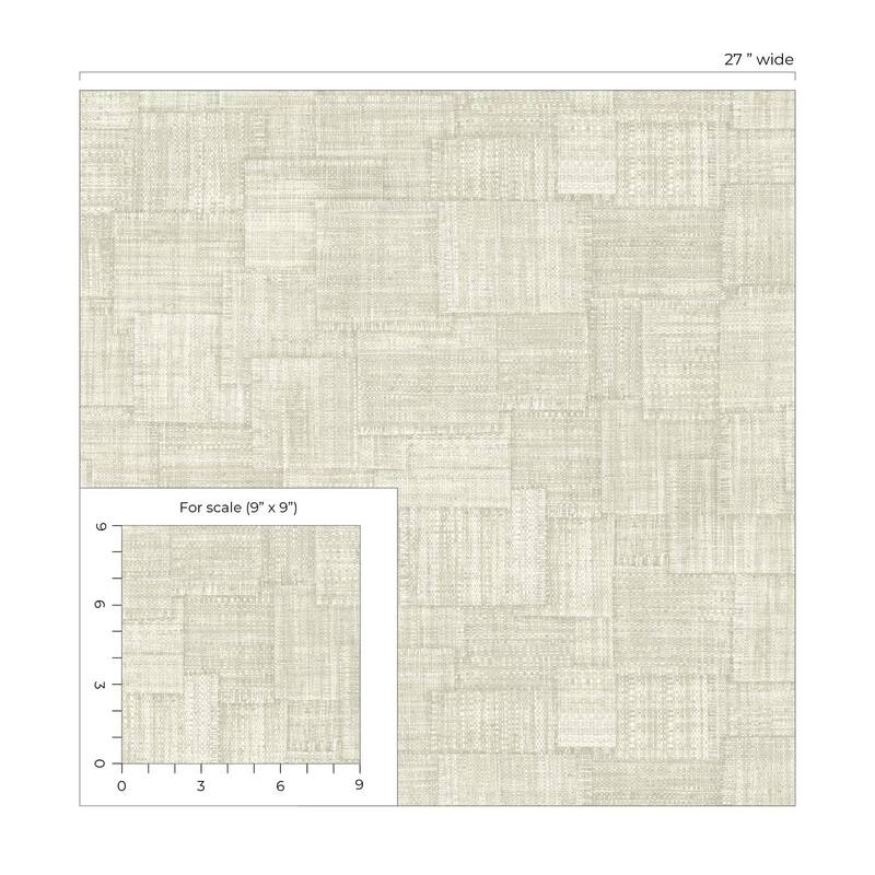 Seabrook Designs Woven Blocks Embossed Vinyl Unpasted Wallpaper