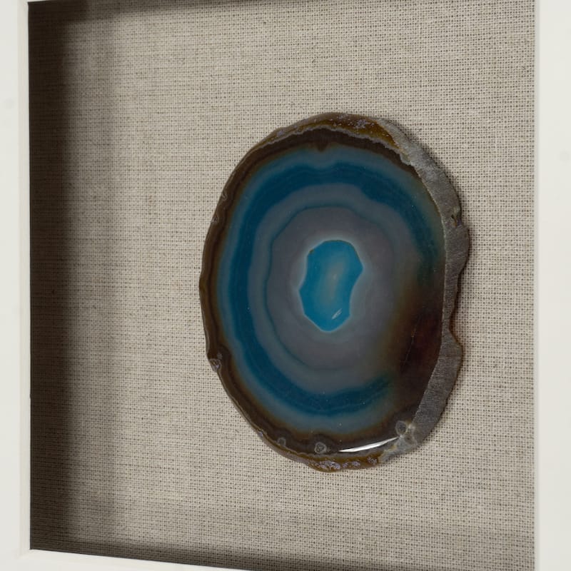 HUJI Blue Agate Slice Shadow Box Wall Décor Set