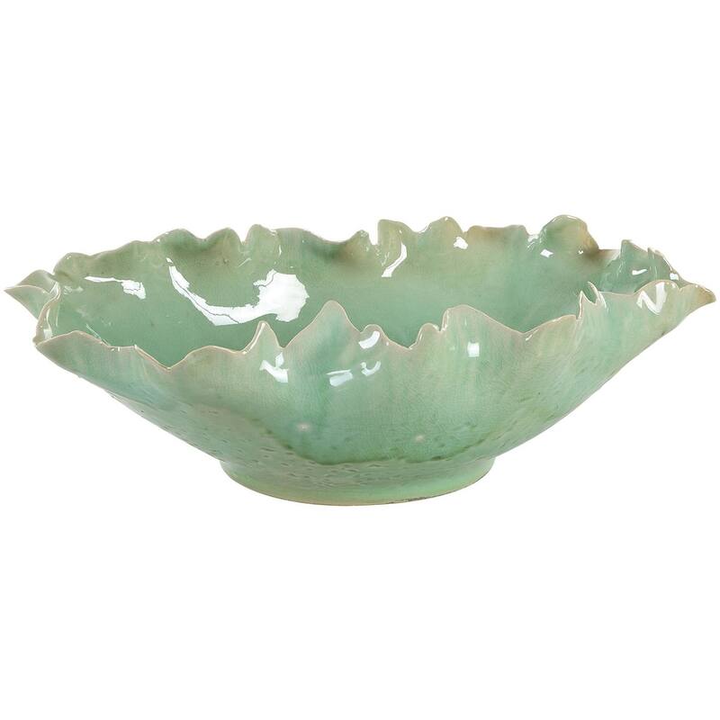 Uttermost 18226 Lila 17-1/4" Wide Ceramic Decorative Bowl - Green