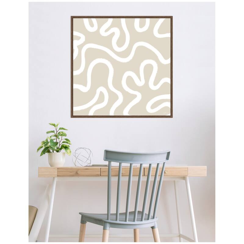 Kate and Laurel Organic Figures by Gabrielly Guedes Framed Canvas Wall Art Print