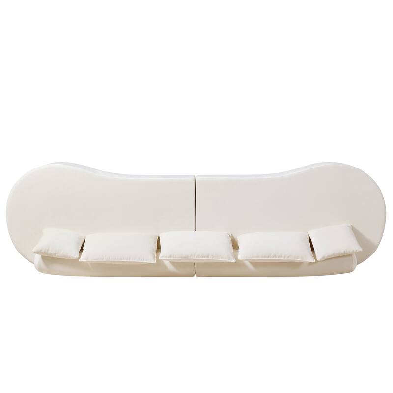 Christopher Knight Home - Curved Modular 138.6" Upholstered Sectional Sofa