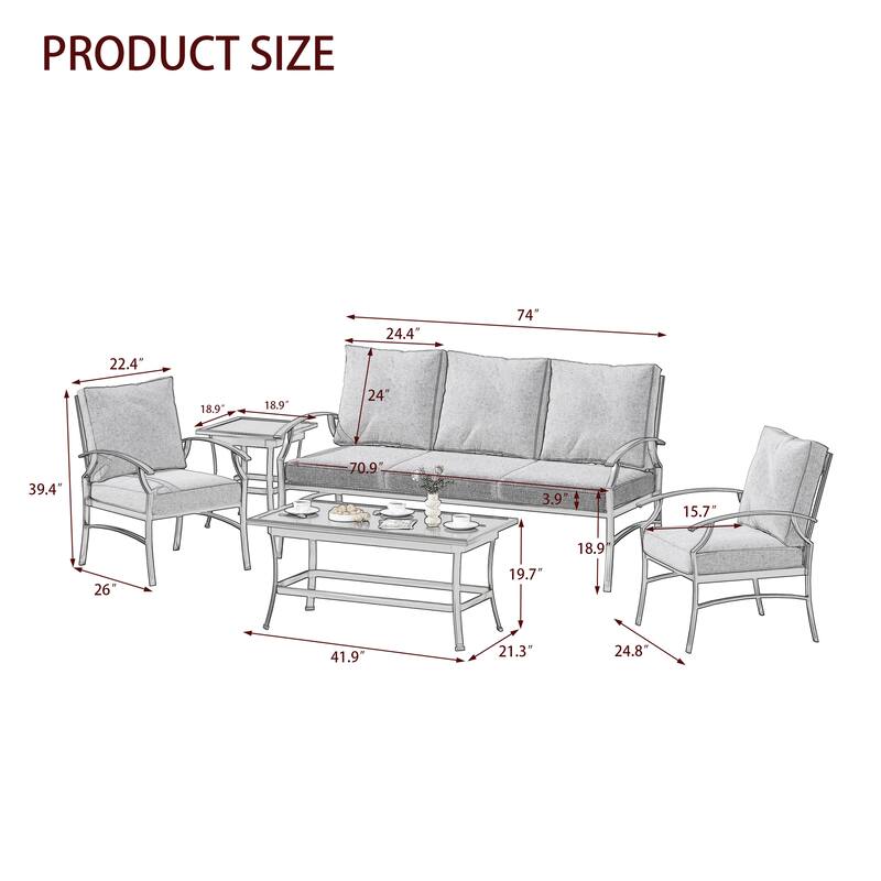 DREAMSIDEA Outdoor Furniture Conversation Patio Set